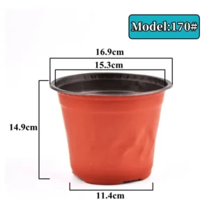 Plastikowe doniczki rozsadowe zestaw 10-50 szt. 9-21 cm Burgundia