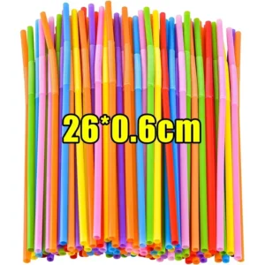 Plastikowe słomki giętkie do napojów i bubble tea Style 01