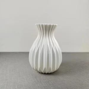 Plastikowy wazon imitacja ceramiki do salonu i biura Biały