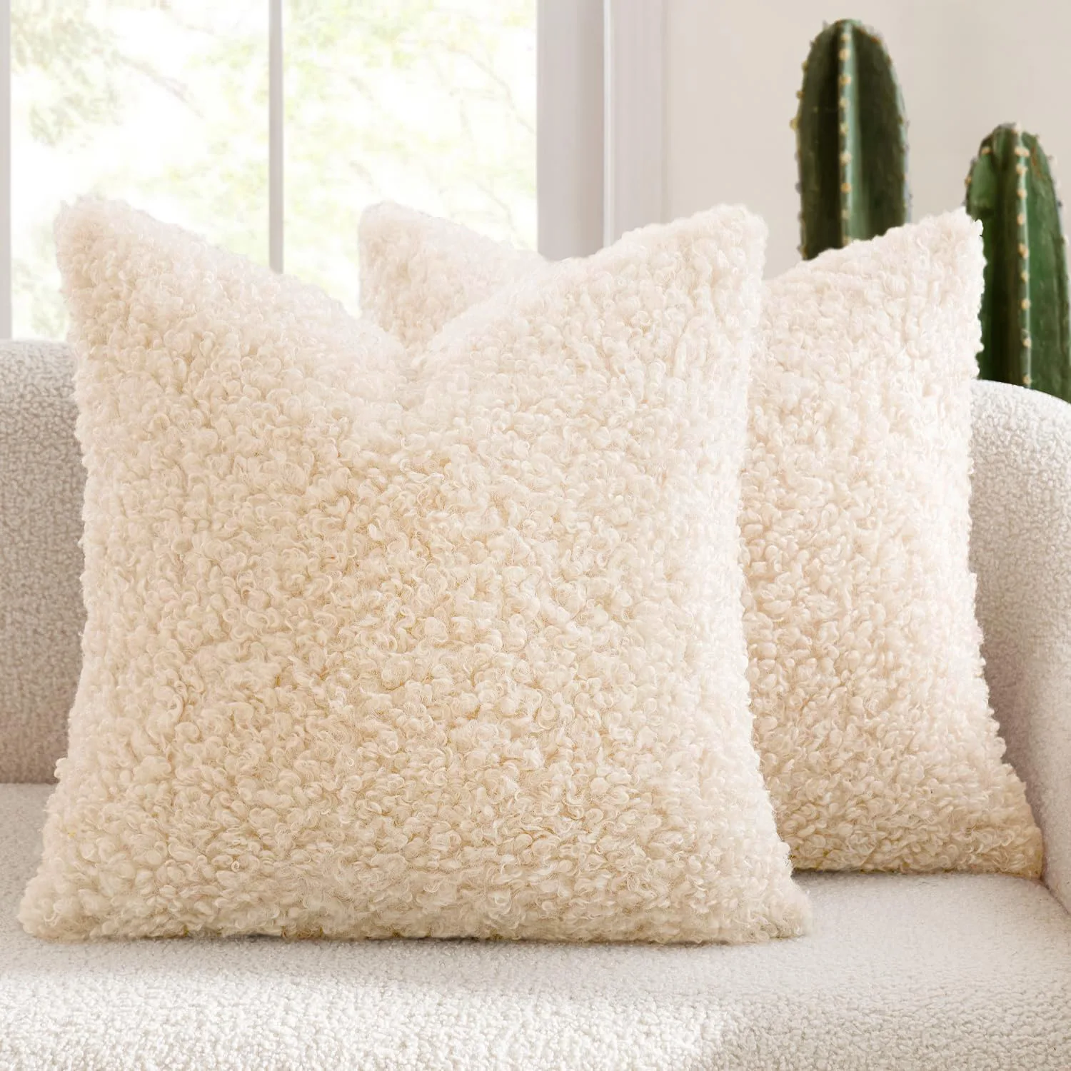 Pluszowa poszewka z jagnięcej wełny aksamitna ultra miękka sofa 45x45 cm Niebieski