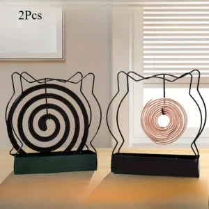 Podstawka pod spiralę komara kształt kocich uszu metalowa 2 szt Jasnoszary