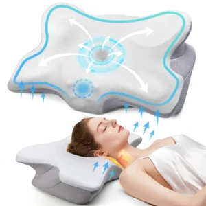 Poduszka ortopedyczna na ból szyi i ramion z pianki memory foam Biały