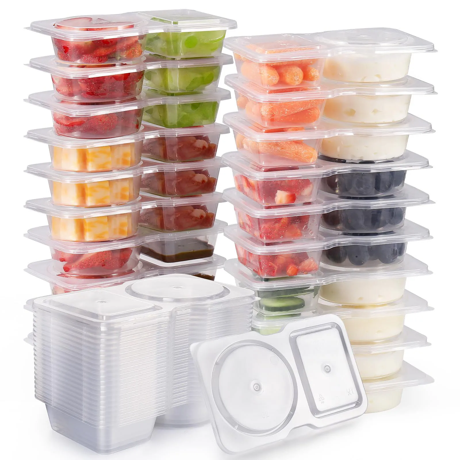 Pojemniki na przekąski z pokrywką do kontroli porcji 40 pcs