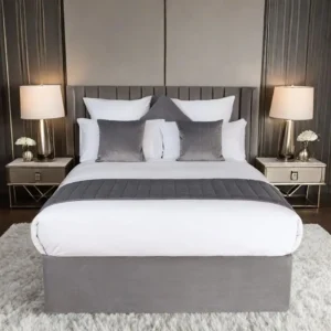 Pokrowiec na box spring łóżka — owija 3 strony żółty