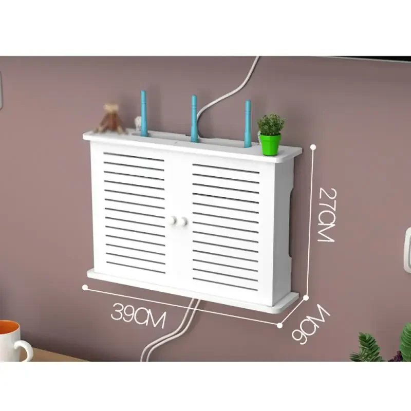 Półka na router WiFi bez wiercenia z metalowym wspornikiem Khaki