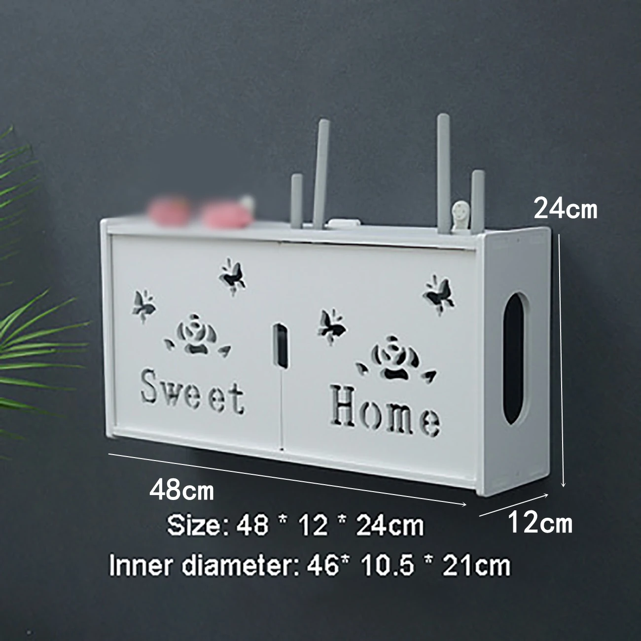 Półka na router WiFi bez wiercenia z metalowym wspornikiem Czerwony