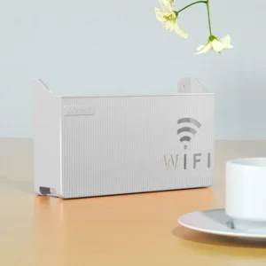 Półka ścienna na router WiFi z organizatorem kabli Szary