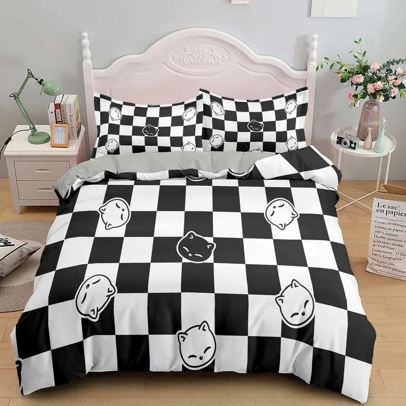 Pościel dla dzieci z kotami 3D w rozmiarach Twin do King Jasny