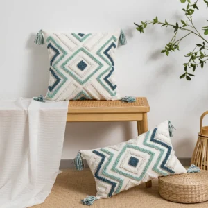 Poszewka na poduszkę boho nowoczesna geometryczna do sofy sypialni Niebieski