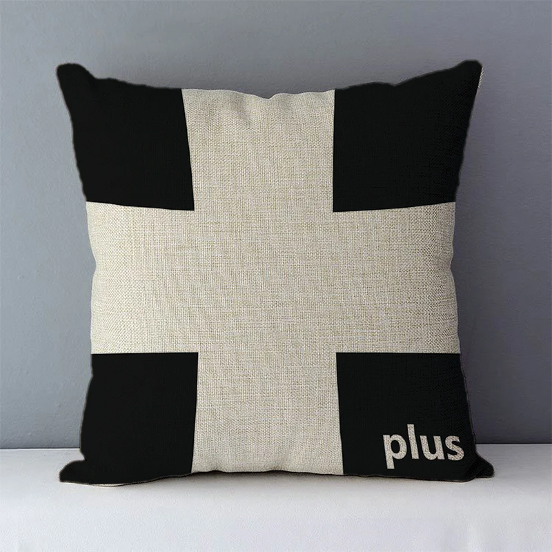Poszewka czarna geometryczna drukowana 45x45 cm sofa Czerwony