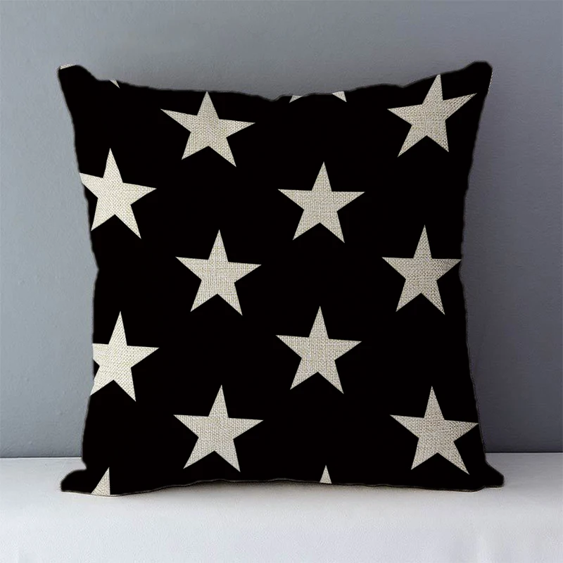 Poszewka czarna geometryczna drukowana 45x45 cm sofa Zielony