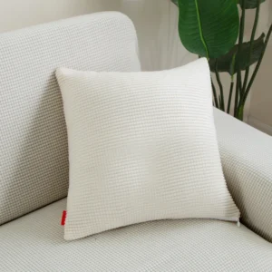 Poszewka jednokolorowa aksamit kukurydziany sofa samochód 45x45 cm Biały