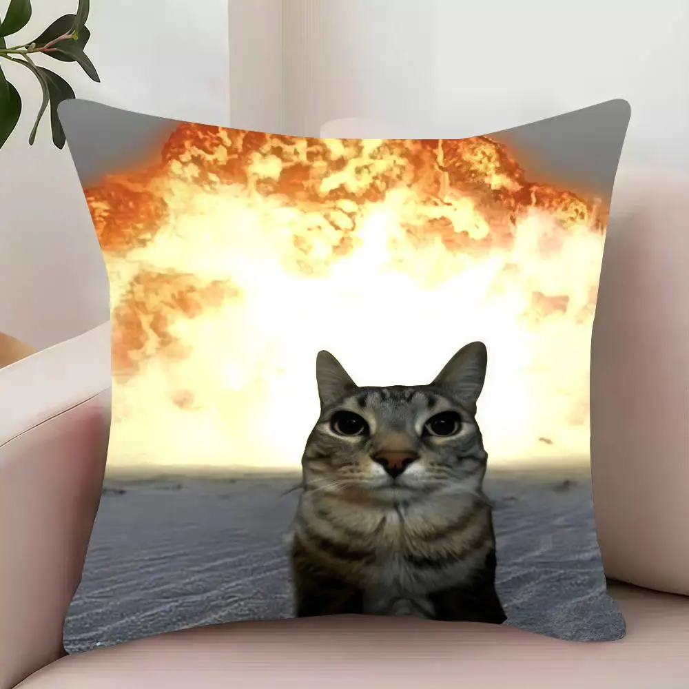 Poszewka na poduszkę z zabawnym kotem kawaii Fioletowy