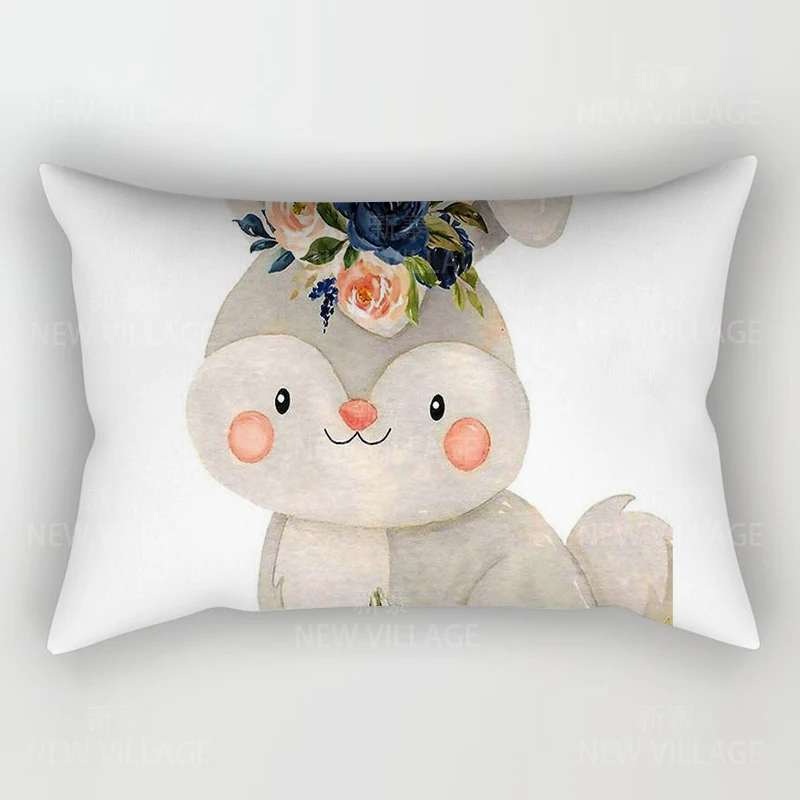Poszewka na poduszkę prostokątna z motywem zwierząt anime 30x50 cm Brązowy
