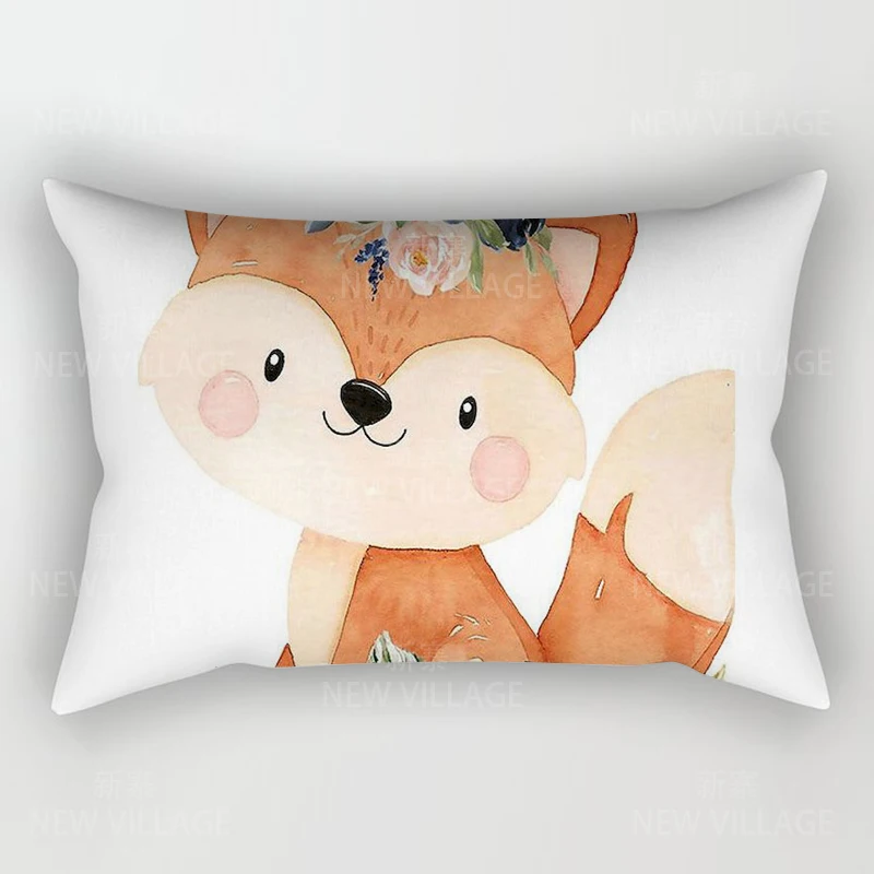 Poszewka na poduszkę prostokątna z motywem zwierząt anime 30x50 cm Czerwony