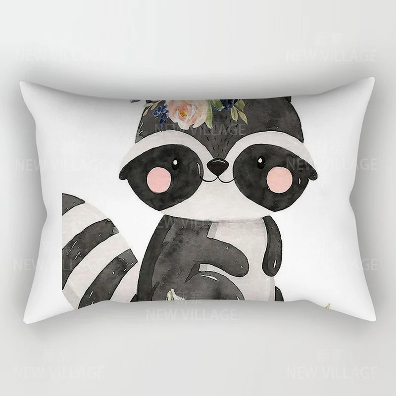 Poszewka na poduszkę prostokątna z motywem zwierząt anime 30x50 cm Pomarańczowy