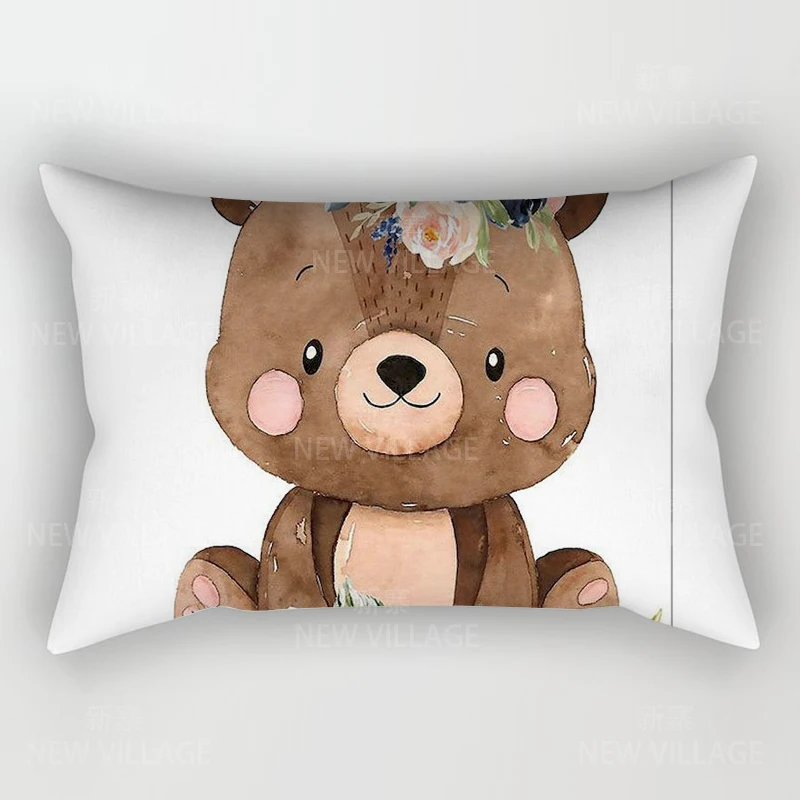 Poszewka na poduszkę prostokątna z motywem zwierząt anime 30x50 cm Różowy