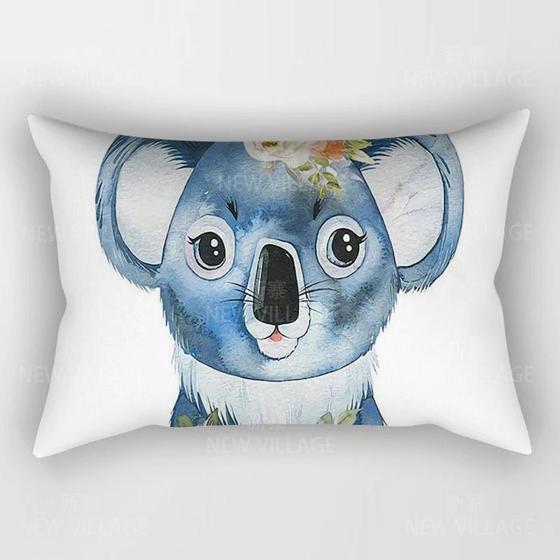 Poszewka na poduszkę prostokątna z motywem zwierząt anime 30x50 cm Wielo