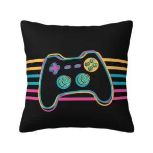 Poszewka na poduszkę retro z motywem kontrolera do gier 40x40 cm Głęboki niebieski