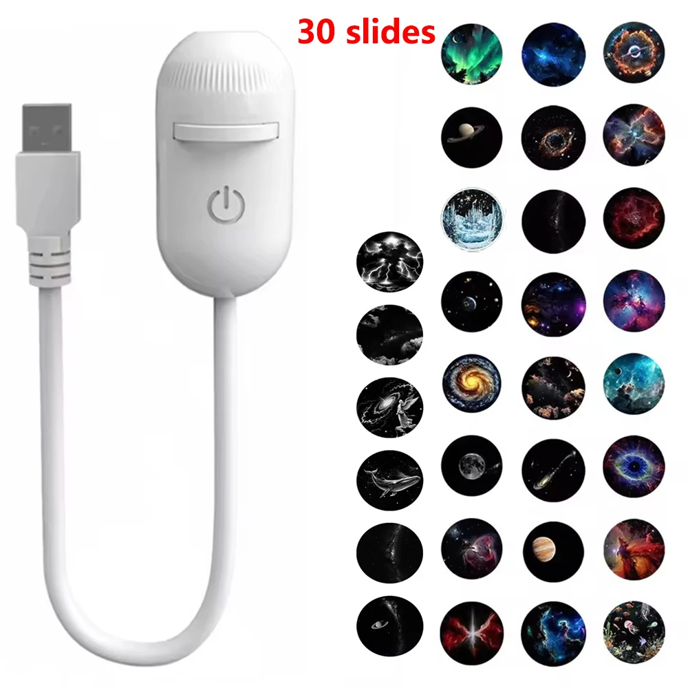 Projektor gwiazdozbioru Mini USB 2 w 1 z 30 slajdami projekcyjnymi — do sypialni Czerwone wino