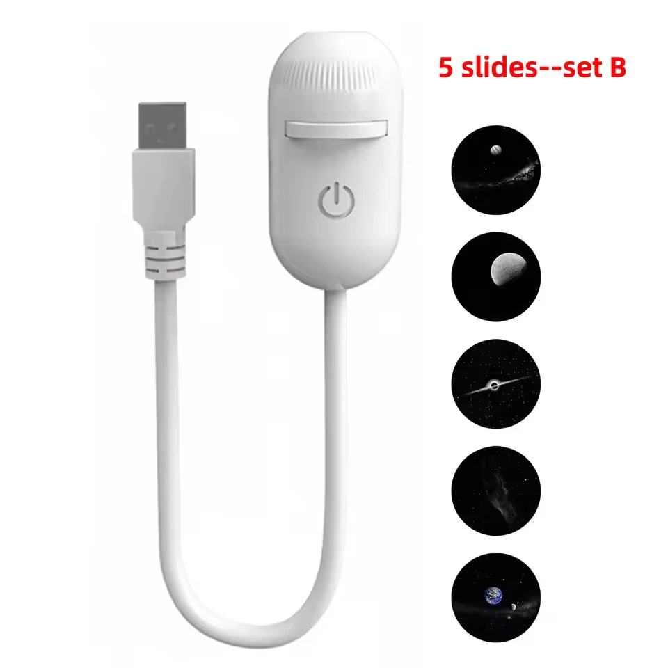 Projektor gwiazdozbioru Mini USB 2 w 1 z 30 slajdami projekcyjnymi — do sypialni Granatowy