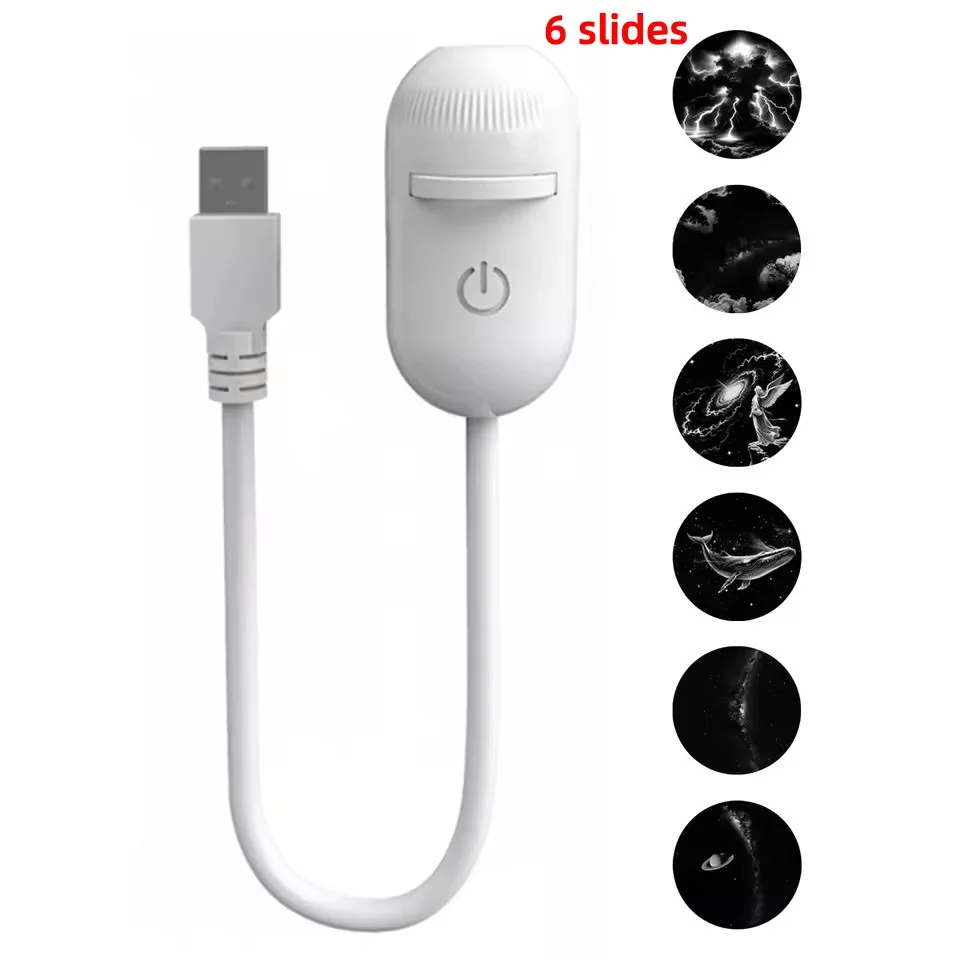 Projektor gwiazdozbioru Mini USB 2 w 1 z 30 slajdami projekcyjnymi — do sypialni Pomarańczowy