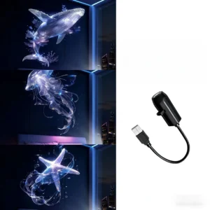 Projektor LED USB z motywami podwodnymi — wieloryb, meduza, rozgwiazda Czerwony