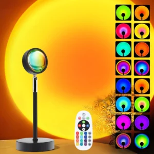 Projektor zachód słońca 16 kolorów lampka nocna LED do fotografii i dekoracji Rgb