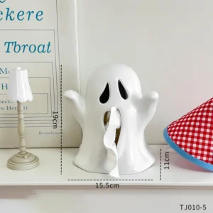 Pudełko na chusteczki duszek - dekoracja na Halloween Biały