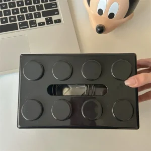 Pudełko na chusteczki w kształcie klocków LEGO Czarny