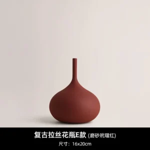 Ręcznie robiony ceramiczny wazon wabi-sabi w stylu Morandi Ciemny szary
