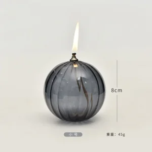Ręcznie robiona szklana lampa olejowa z możliwością uzupełniania Jasnożółty