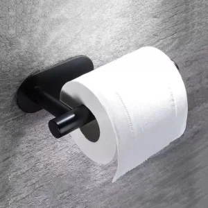 Samoprzylepny uchwyt na papier toaletowy bez wiercenia Czarny
