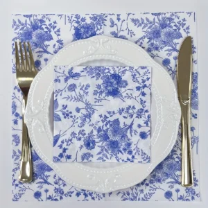Serwetki papierowe niebiesko-białe porcelana – 20 do 100 szt. Czerwony/czarny