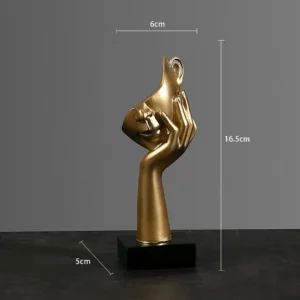 Skandynawska figurka twarzy z żywicy – abstrakcyjna ozdoba na biurko Głęboki niebieski