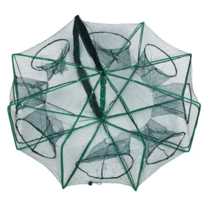 Składana klatka na ryby i raki, sieciowa pułapka wędkarska Niebieski