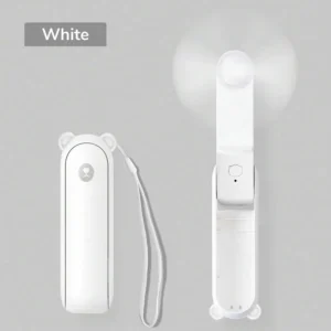 Składany mini wentylator do rzęs USB — ładowany, 3 prędkości Biały