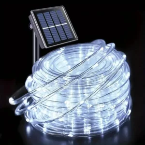 Solarna girlanda żarówkowa LED do ogrodu na słoneczny zasilacz Biały