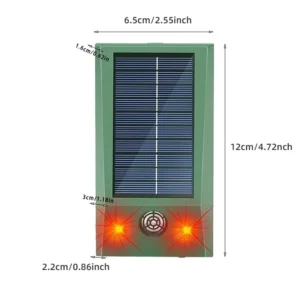 Solarny odstraszacz kotów i psów z lampą flash do sadu i ogrodu Jasnoszary