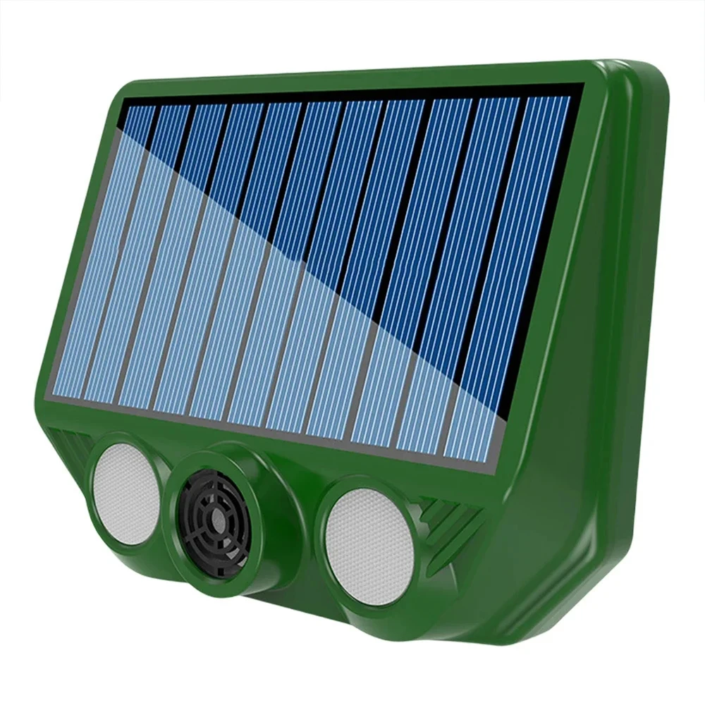Solarny odstraszacz kotów i psów z lampą flash do sadu i ogrodu Zielony