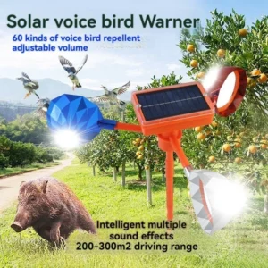 Solarny odstraszacz ptaków - obrotowy reflektor 360° 