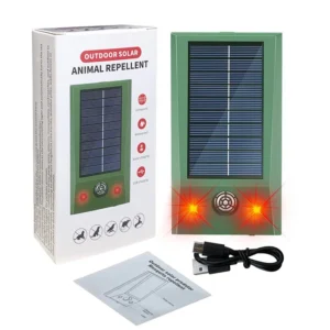 Solarny odstraszacz ptaków ultradźwiękowy z diodą LED Jasnoszary