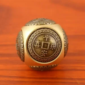 Spinner fidget chińska moneta na szczęście Jasnoszary