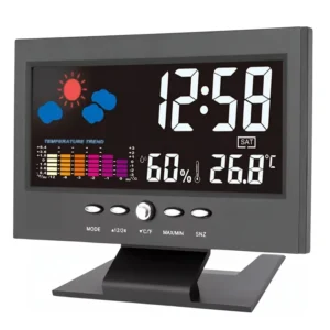 Stacja pogody z termometrem, higrometrem i zegarem LCD Wielo