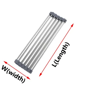 Rozkładana suszarka do naczyń nad zlew, stal nierdzewna 304 Szary