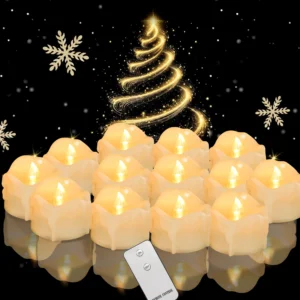 Świeczki LED z kapiącym woskiem i pilotem realistyczne tealight Fioletowy/фиолетовый