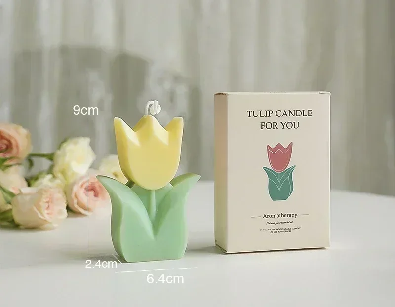 Świeca zapachowa w kształcie tulipana – dekoracja i aromat w domu Krem