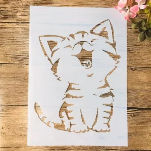 Szablon malarski A4 z motywem kota do dekoracji DIY 
