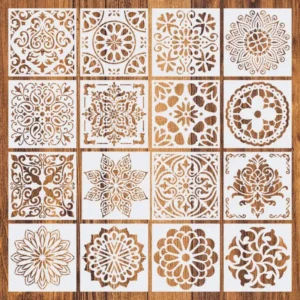 Szablony mandala 15 cm zestaw 16 sztuk do malowania kropkami Biały