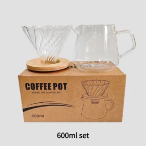 Szklana karafka do kawy przelewowej 600 ml z filtrem Khaki